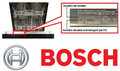 Emplacement des numéros de modèle et de série sur les lave-vaisselle Bosch