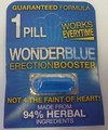 WonderBlue Erection Booster, étiquette de front